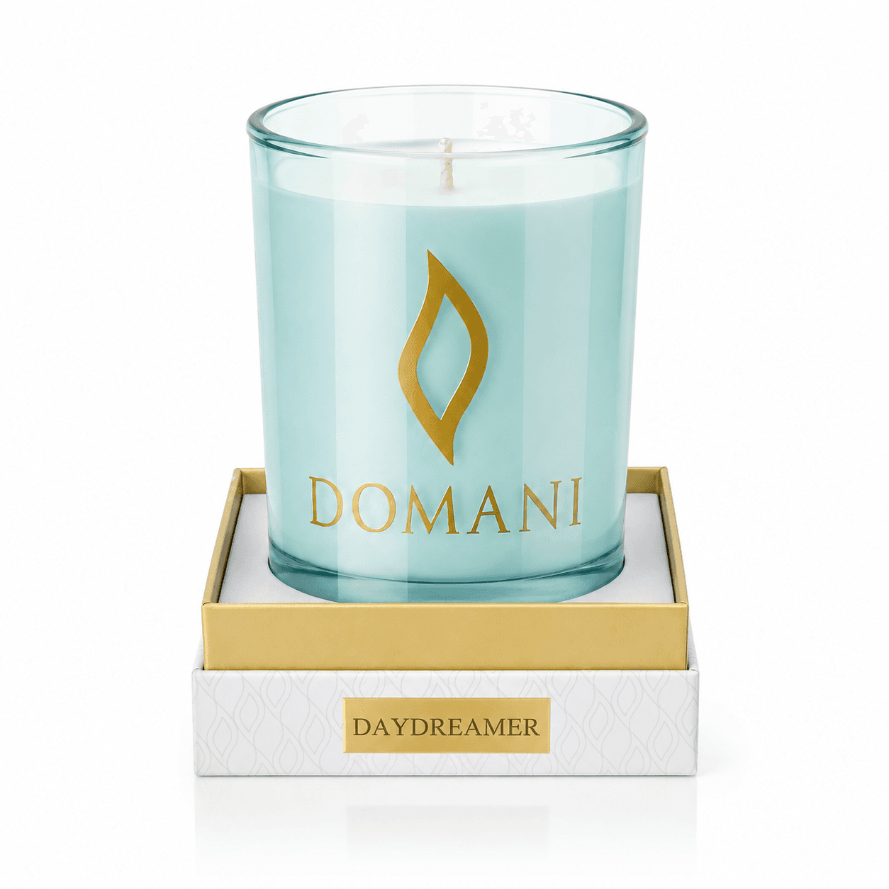 Domani Daydreamer candle, Aquamarine · Daydreamer candle in box base