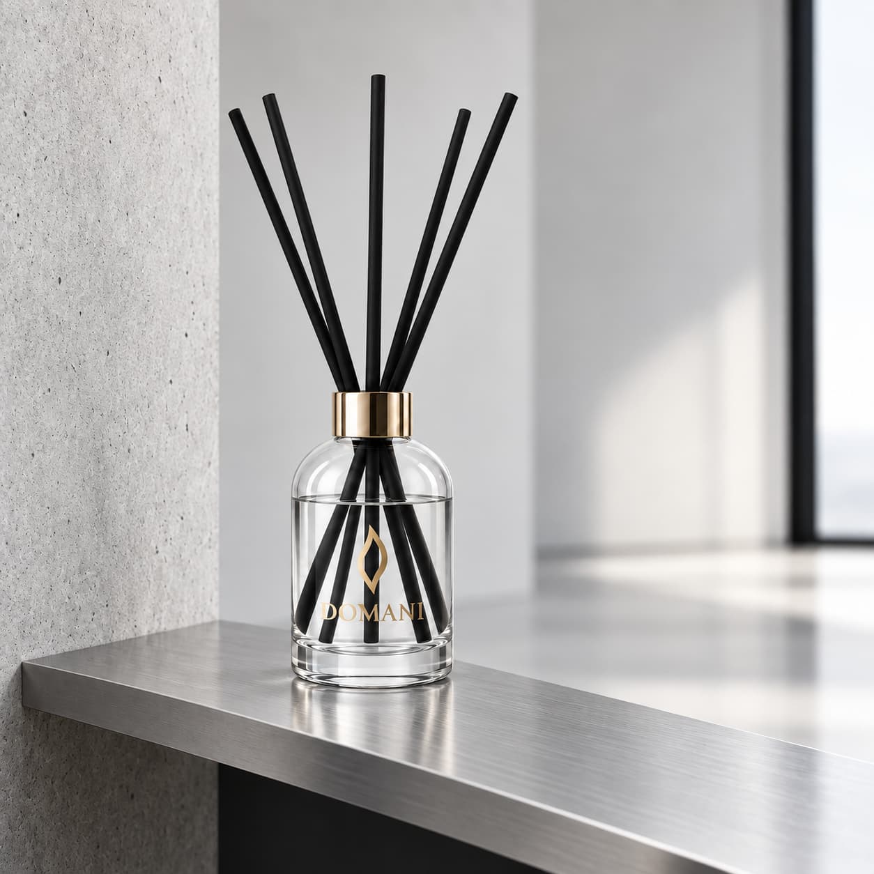Domani fifth avenue reed diffuser in an editorial interior setting.
