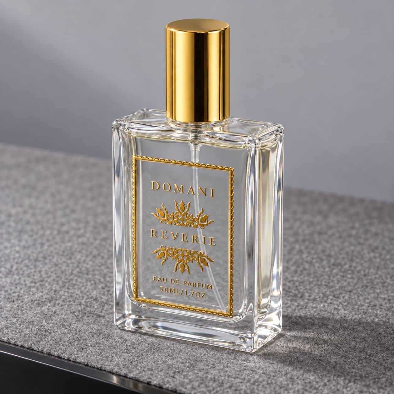 Reverie 50 ml perfume in a distinct alternate-angle photograph