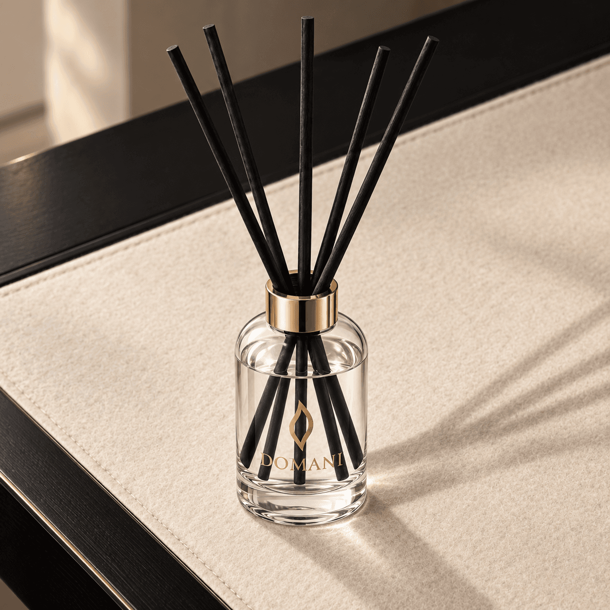 Bibliotheca diffuser on an ivory desk mat