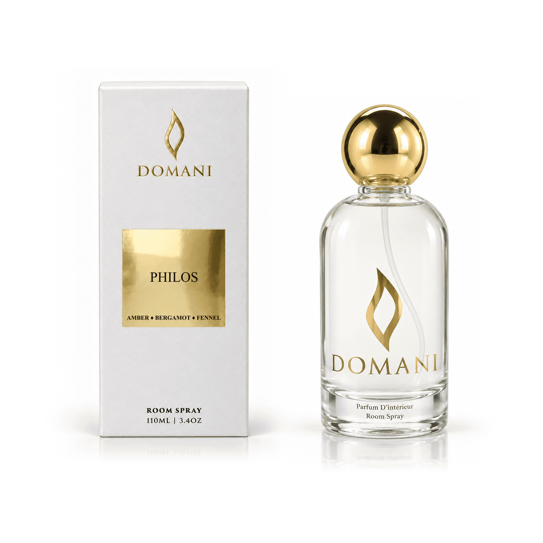 Domani Philos room spray and box